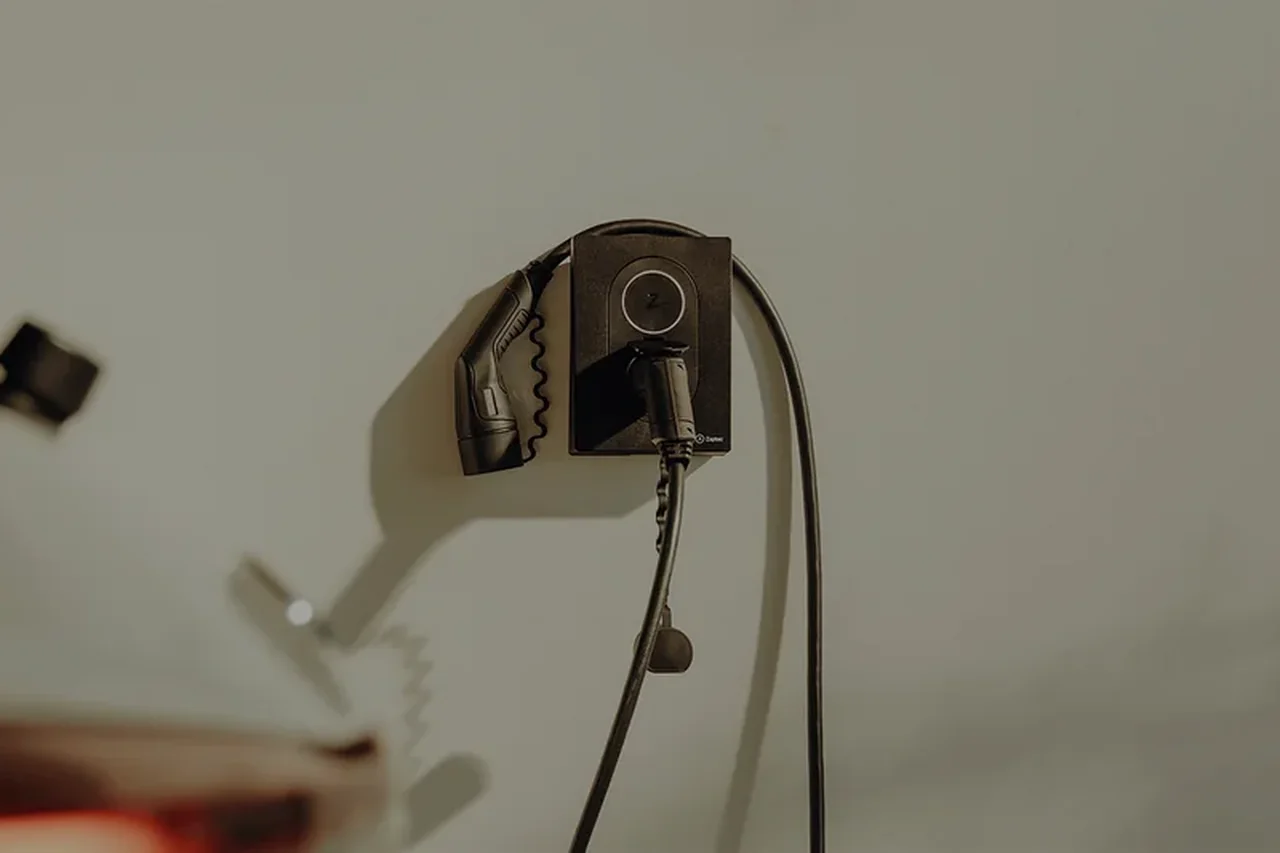 Wall-mounted EV charger installed in a garage